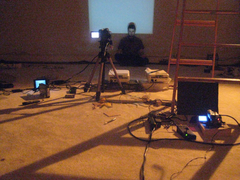 Alex with the Live Video Delay System (MELA Foundation)